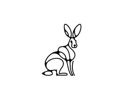 Winter in Yellowstone: White-tailed Jackrabbit abstract blackandwhite design flat graphic design icon illustration jackrabbit lineart logo minimal nationalparks rabbir vector yellowstone