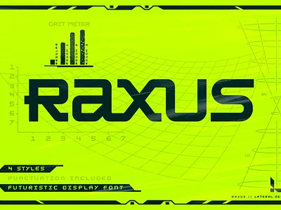 Raxus - Futuristic Font bold branding creative exploration font futuristic grit halftone neon outer space graphics planets powerful font retrofuturism rocket science space star wars starship technical typography vector