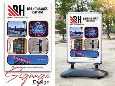 Signage Design (Advertising Company) 3d ads advertising advertising company animation bannar billbord branding graphic design logo motion graphics neon light signage poster rollup signage signage design signages ui