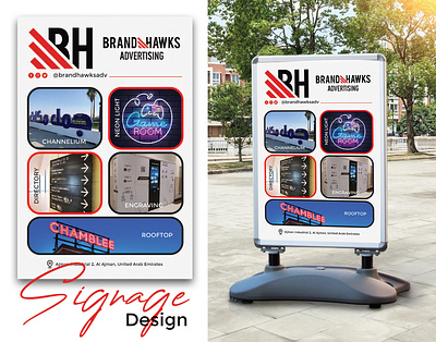 Signage Design (Advertising Company) 3d ads advertising advertising company animation bannar billbord branding graphic design logo motion graphics neon light signage poster rollup signage signage design signages ui