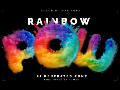 Rainbow Pow - Color Bitmap Font ai alphabet branding design font generative graphic design illustration lettering logo neural pow rainbow type typeface typography ui