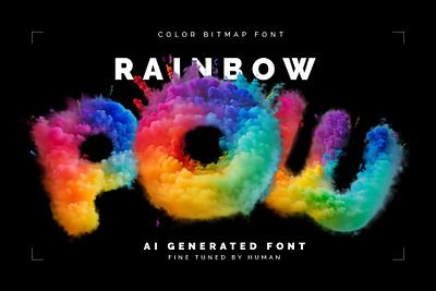 Rainbow Pow - Color Bitmap Font ai alphabet branding design font generative graphic design illustration lettering logo neural pow rainbow type typeface typography ui