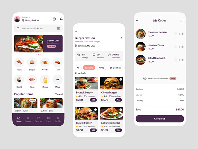 Food Delivery App UI app design app ui delivery food minimal ui uidesign ux visual design