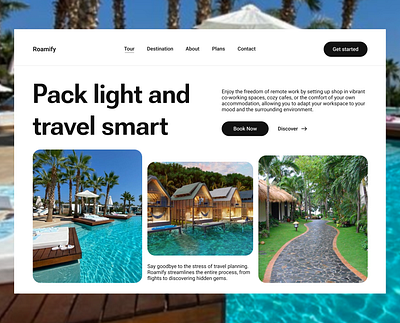 Roamify Travel Website design typography ui ux