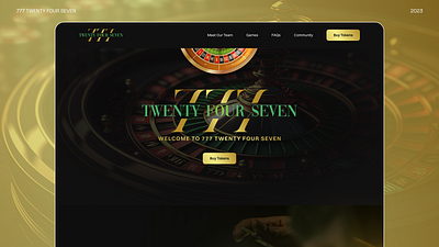 777 Twenty Four Seven - Landing Page bet casino gambling site landing page landing page design ui ui design web web design website