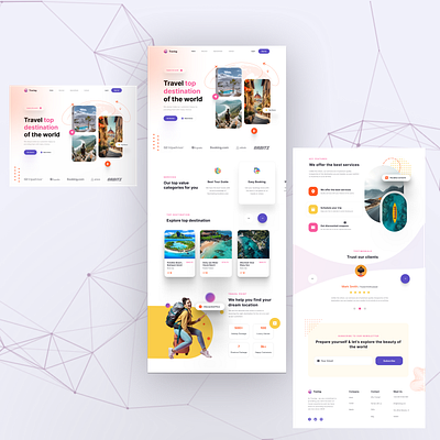 Travel Landing Page fullpage herosection hirefreelancer hireme hireuiux landingpage travel ui uiux design website