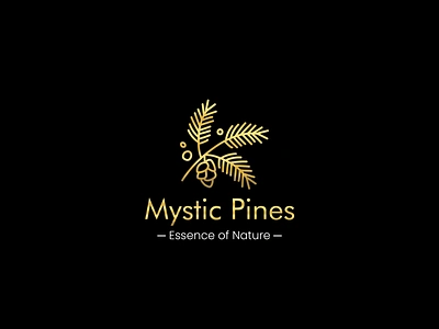 Brand Logo Mystic Pines 3d branding graphic design logo ui