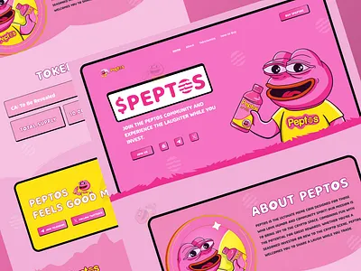 Meme coin landing page meme website peptos presale token