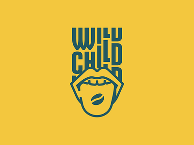 Wild Child - Espressobar - Logo Design brand branding coffee coffee bean coffeebar espresso espressobar graphic design illustration logo logo design tongue wild yellow green