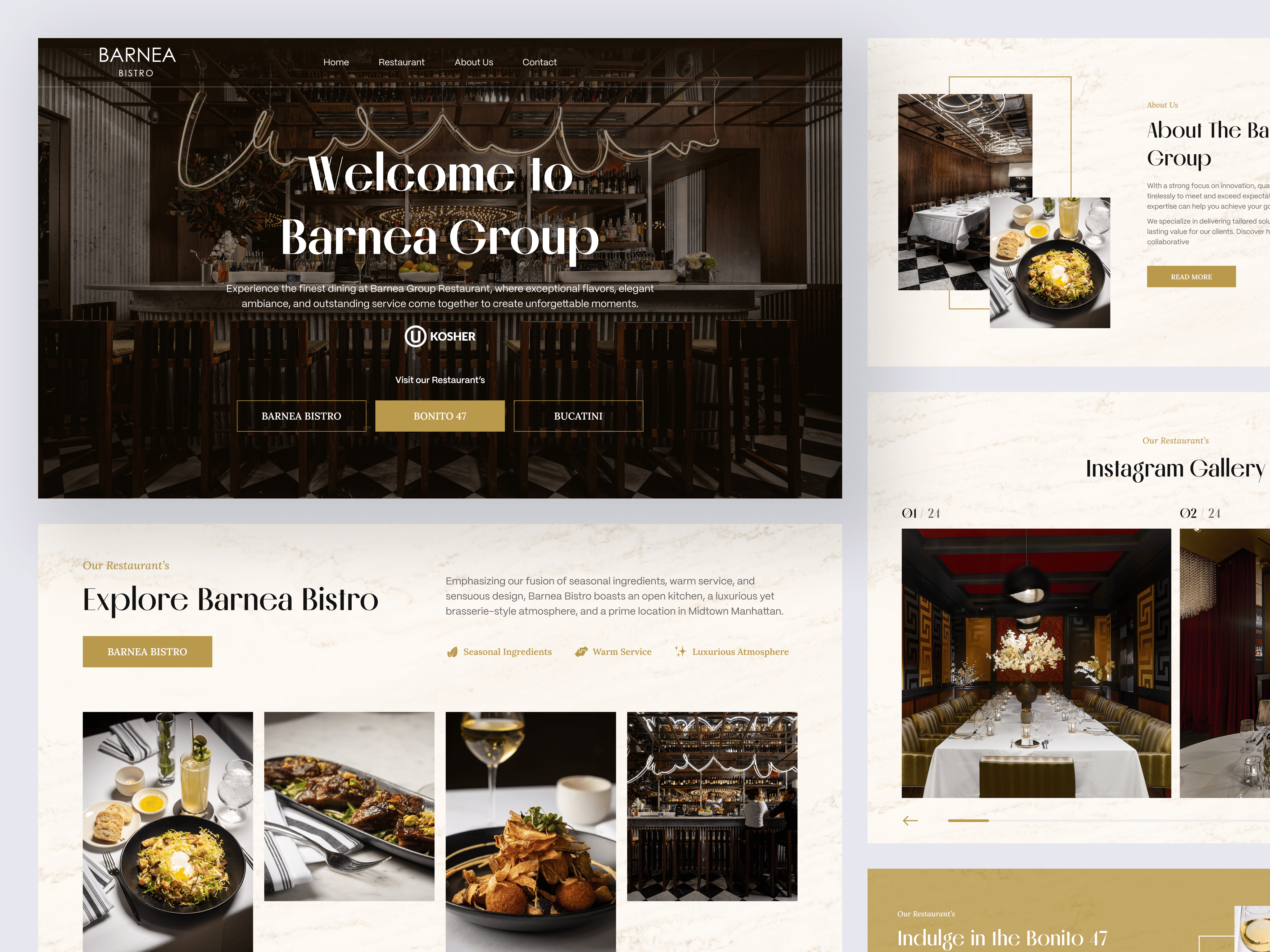 Example of Barnea - Restaurant Web Design