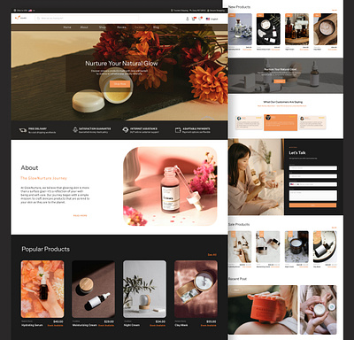 Skin Care - Ecommerce Landing Page beauty beauty product beauty salon cosmetic cosmetic packaging design home page homepage landing landing page landingpage page skin skincare ui uiux ux web webdesign website