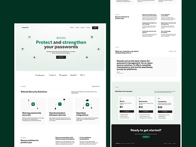 Data Security System Landing Page clean design cyber security cybersecurity green hero section landing page light mode lock password privacy protection saas safe security software system web design webdesign website websites
