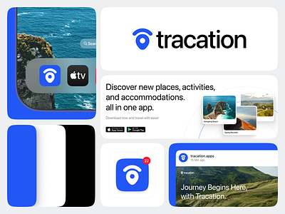 Tracation - Travel Brand Concept agency booking booking app branding brand brand guidelines brand identity branding clean concept graphic design logo design mobile app open tour popular travel branding travel branding app trip vacation visual brand identity visual identity