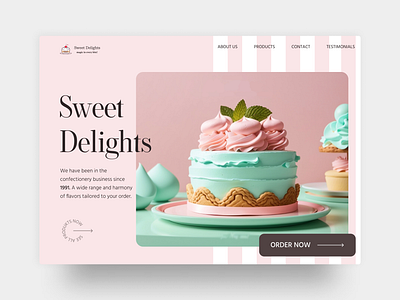 Cake shop - UI ai branding design illustration midjourney ui ux webdesign