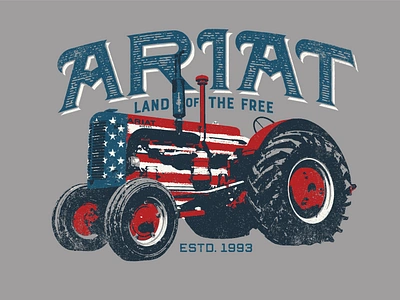 Tractor Flag americana farm flag illustration patriotic tee shirt tractor western