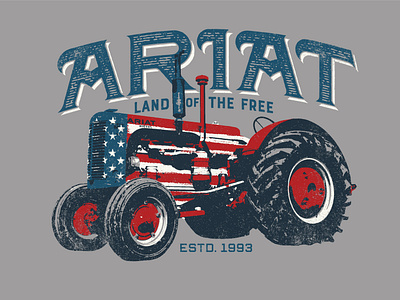 Tractor Flag americana farm flag illustration patriotic tee shirt tractor western