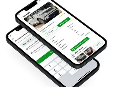 Mango cars App and website prototyping ui ux