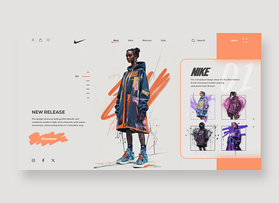 Nike Clothing Website design graphic design illustration ui ui design web design