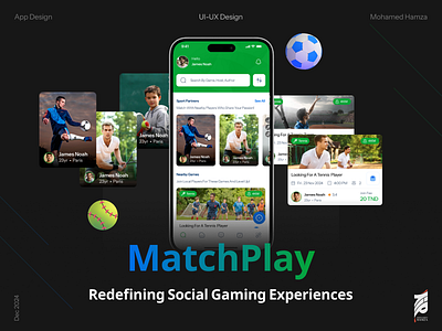 MatchPlay – Gaming App UX/UI Design dribbble gamingapp matchmaking mobileappdesign ui uidesign userinterface ux uxdes