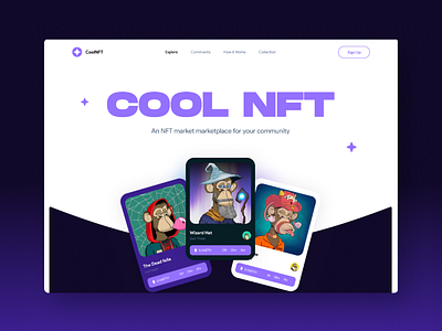 NFT Landing page design minimalist ui ui design uiux