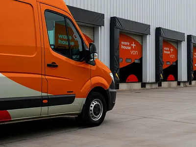 Warehouse + Van mockup branding design download free freebie illustration kriollodesign mockup psd ui