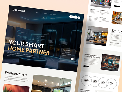 AI-Powered Smart Home: Website Landing Page Design ai landing page app branding dashboard futuristic home automation home automation system house iot website saas website safety smart home smart lighting smart lock smart system techwitpro ui ux web web design website design