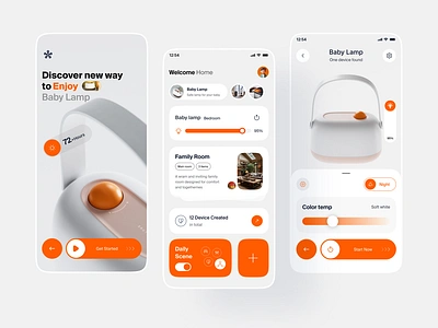 Baby Smart lamp Mobile App app app design device home automation ios app lamp light minimal mobile mobile app mobile app design mobile design mobile ui smart home smarthome trend ui design ui ux uidesign ux