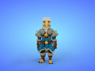 Eagle Warrior Voxel Character - 3D Lowpoly Fantasy Creature 3d 3d character 3d model bird cartoon eagle fantasy game asset gameart godot humanoid isometric lowpoly magicavoxel stylized unity3d unrealengine voxedit voxel art