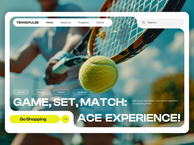 TennisPulse: Where Passion Meets the Court design dribbbleshots figma sport topdesign trend ui uiinspiration web