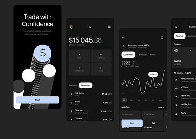 Portex android android design app chart crypto crypto stock design fintech fintech app illustration ios mobile mobile app design stock stock market token ui ux