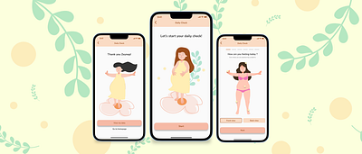 Postpartum Recovery : A Daily Check Guide for Moms app design flow graphic design illustration mobile pregnant ui ux