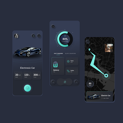 Electric car mobile app design appdesign car electriccar hiredesigner hirefreelancer hireme mobileapp productdesign productdesigner ui uiux ux