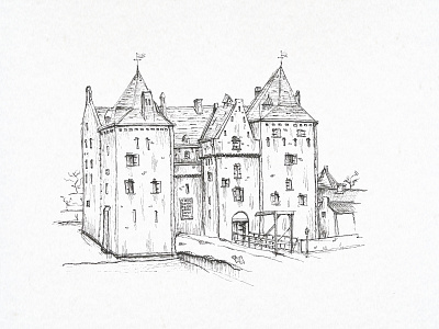 Slot Loevestein 0.03 fineliner a5 fineliner hand drawn loevestein castle sketch slot loevestein urban sketch