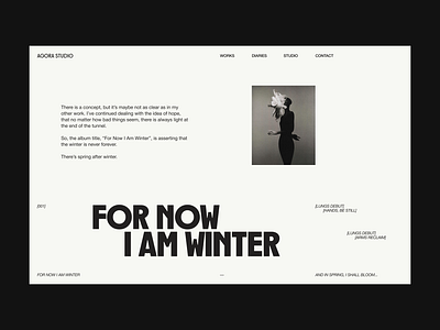 For Now I Am Winter - 01 (Visual Exploration) art direction concept design digital digital design editorial graphic design grid interface layout swiss typography ui ux visual design web web design website