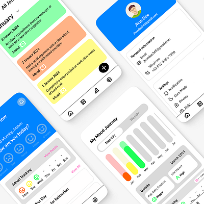 ✨ Introducing Mindflow! ✨ app design daily journal design inspiration figma design meditation app mental health app mindflow app mood tracker self care uiux design