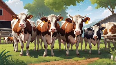 Adorable Cows Graphic Design Creation