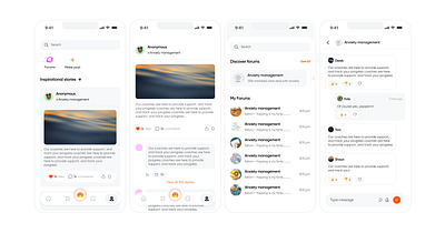 Community community mental health mobile app product design ui uiux