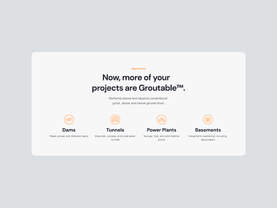 Groutable | Landing page - section