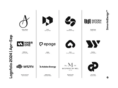 Logofolio 2024 Collection - Part 2 a logo arrow brain logo cp logo design studio ebook epublisher jewelry lighting design logo collection logofolio m logo n1 logo progress racing driver solar energy sports clothing tech logo w logo website