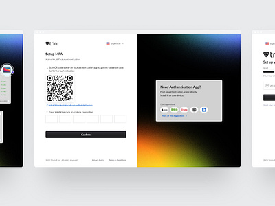 MFA Setup UI Idea: Gradient animation animation authentication design graphic design login multifactor productdesign security signup ui userexperience ux