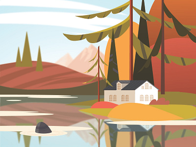 Landscape illustration vector