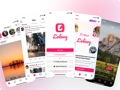 Lolovy - All in One New Generation Social Media Mobile App app application branding date dating app design graphic design instagram match app mobile mobile application reels social media superapp twitter ui ui design ux design ux research