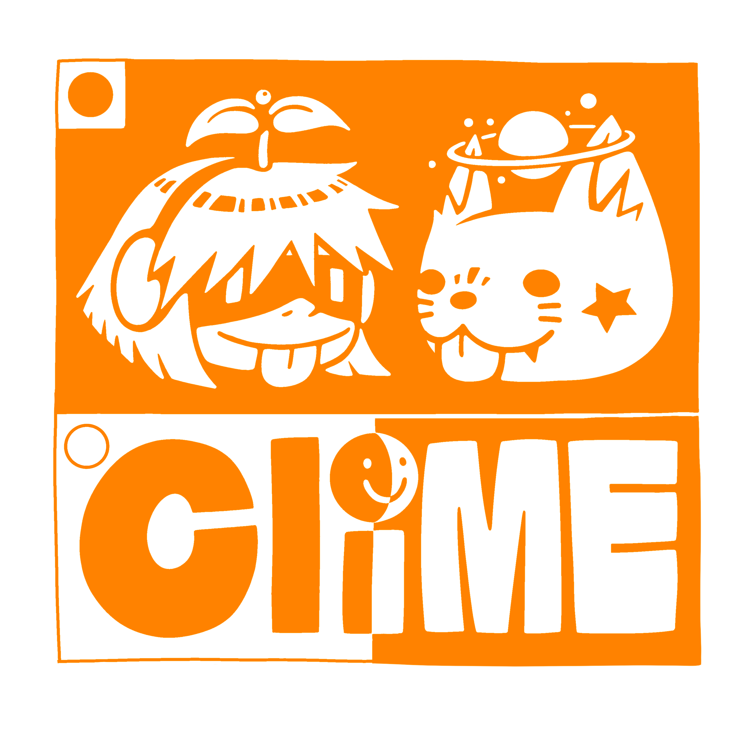 Clime. cosmic cat cute illustration lettering mars negative space procreate stars typography