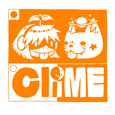 Clime. cosmic cat cute illustration lettering mars negative space procreate stars typography