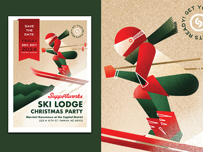 Apres Ski Christmas Party Invite apres christmas colorado downhill illustration mountain mountains ski slalom snow texture winter