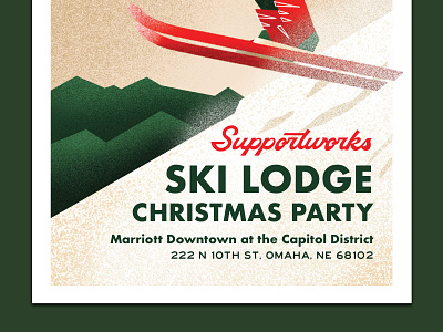 Apres Ski Christmas Party Invite apres christmas colorado handlettered illustration mountains party retro script ski skiing typography