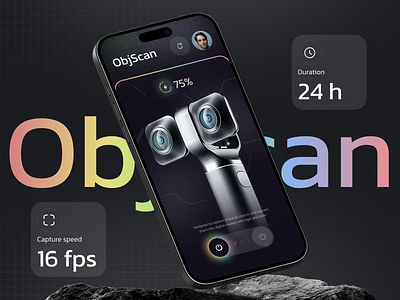 3D Scanner - ObjScan Mobile App 3d app app mobile design system futuristic innovation inspiration ios product scanner technology trend ui concept ui design ui mobile ux design