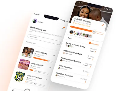 Event Planner app clean design event planner mobile mobile app mobile ui simple task manager ui design uiux uiux design