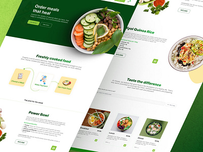 Meals Landing Page branding design food healthcare healthtech landing page meals tech ui uidesign uiux design website