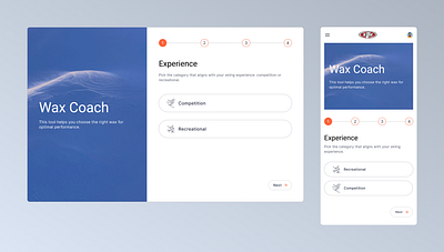 Ski Wax Coach coach graphic design mobile onboarding responsive ski ski wax ui user flow web